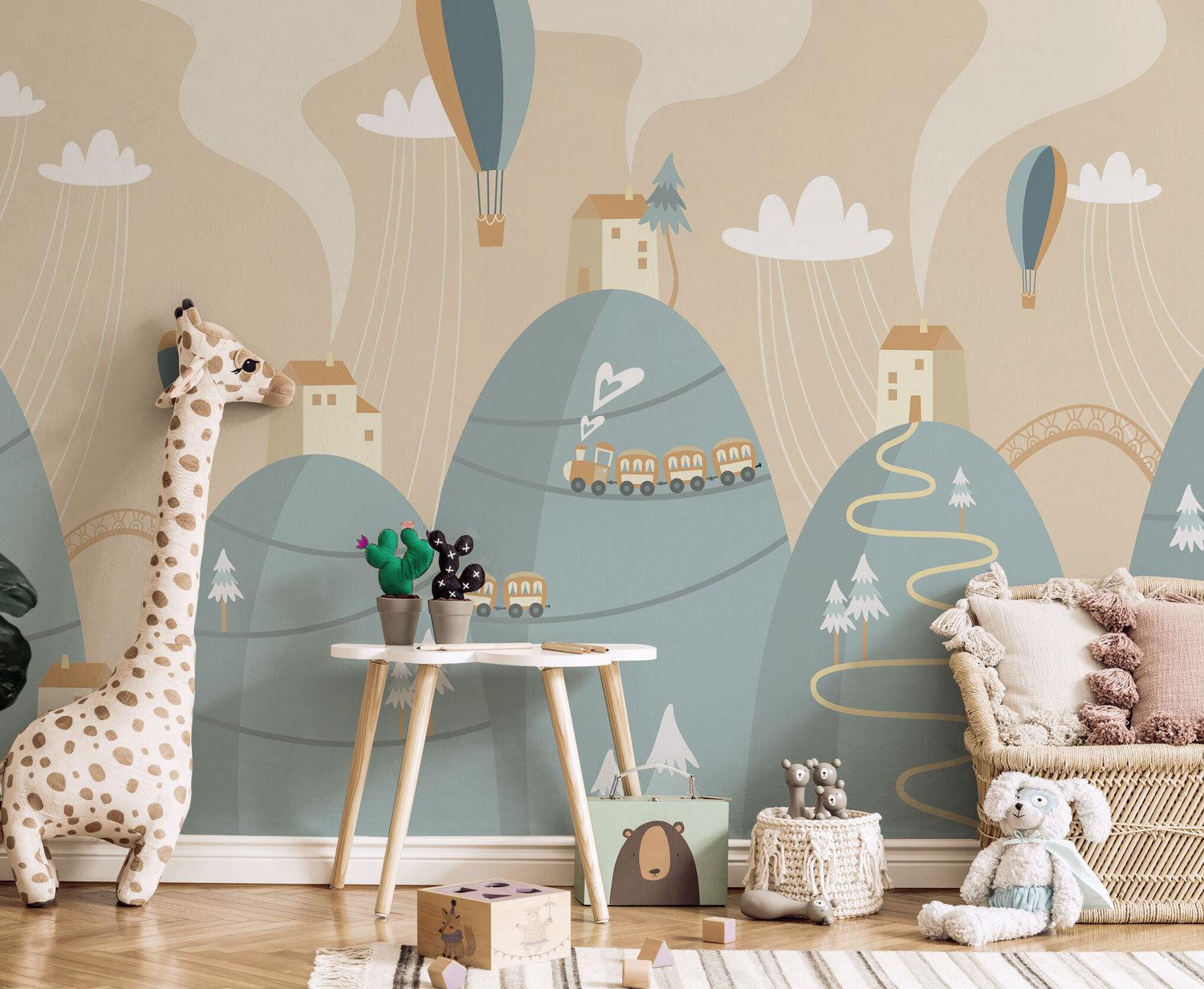 Hot Air Balloons Wallpaper Mural-Wall Mural-Eazywallz