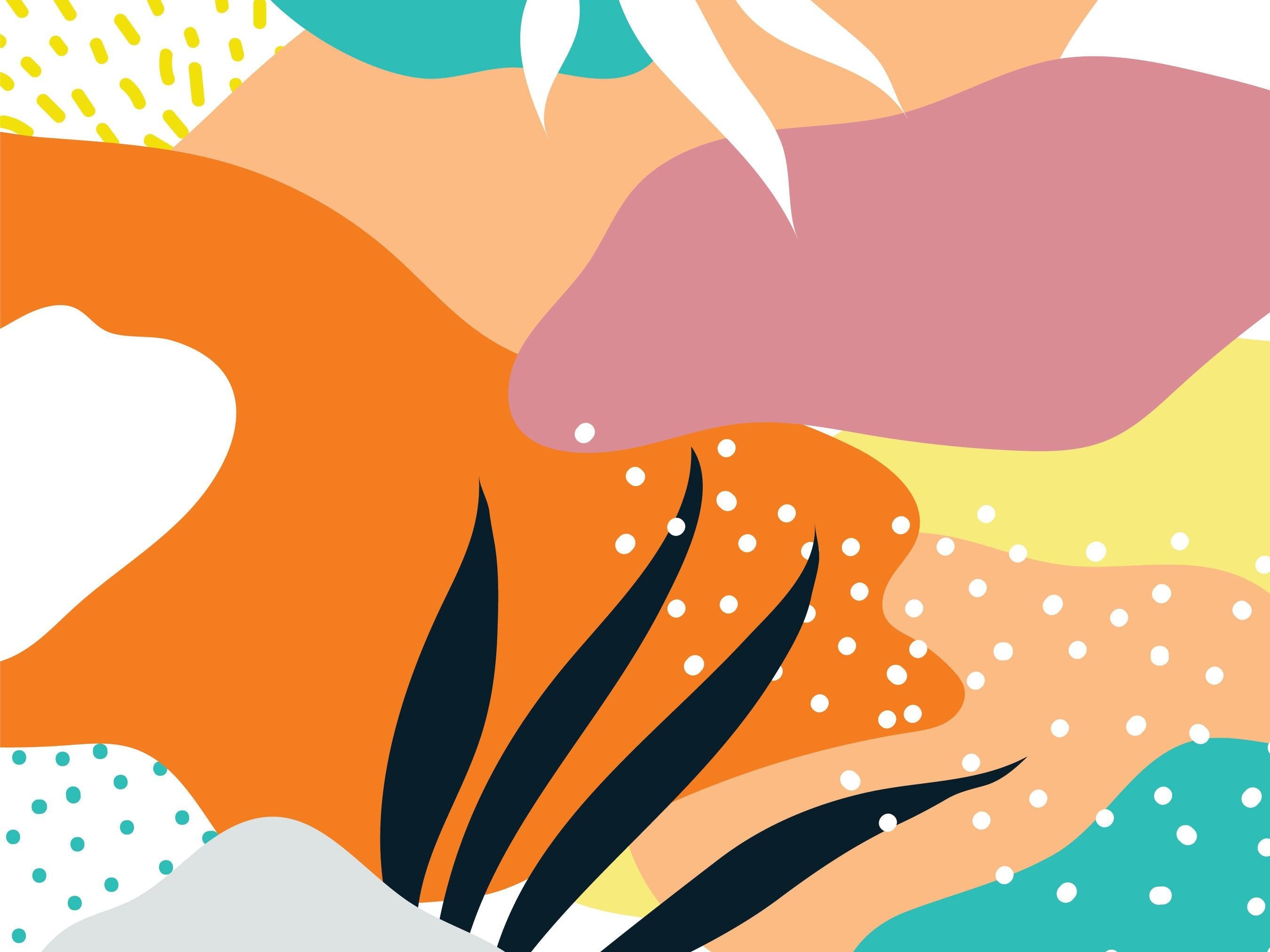 Hot Tropical Memphis Wall Mural-Wall Mural-Eazywallz