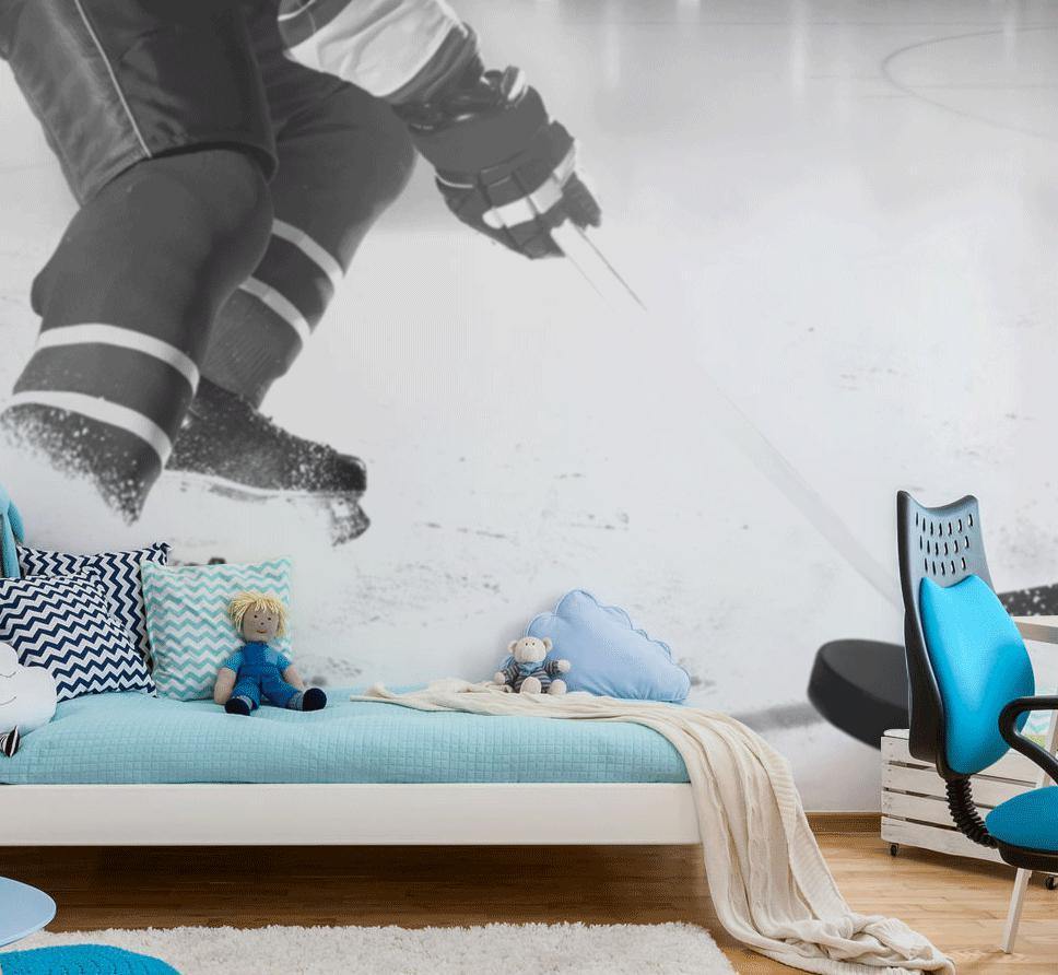 Ice Hockey Action Wall Mural-Wall Mural-Eazywallz