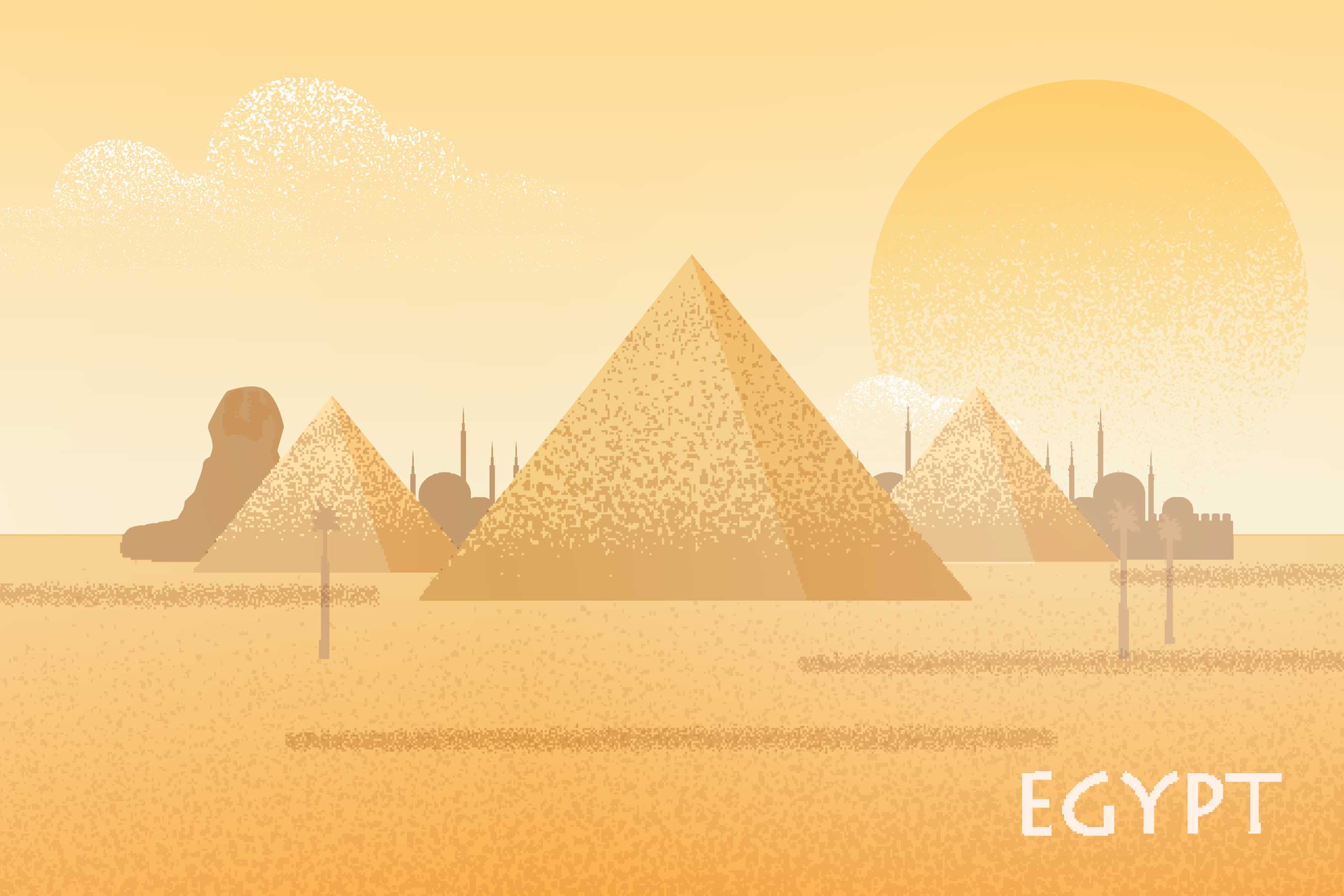 Illustrated Desert Landscape Wall Mural-Wall Mural-Eazywallz