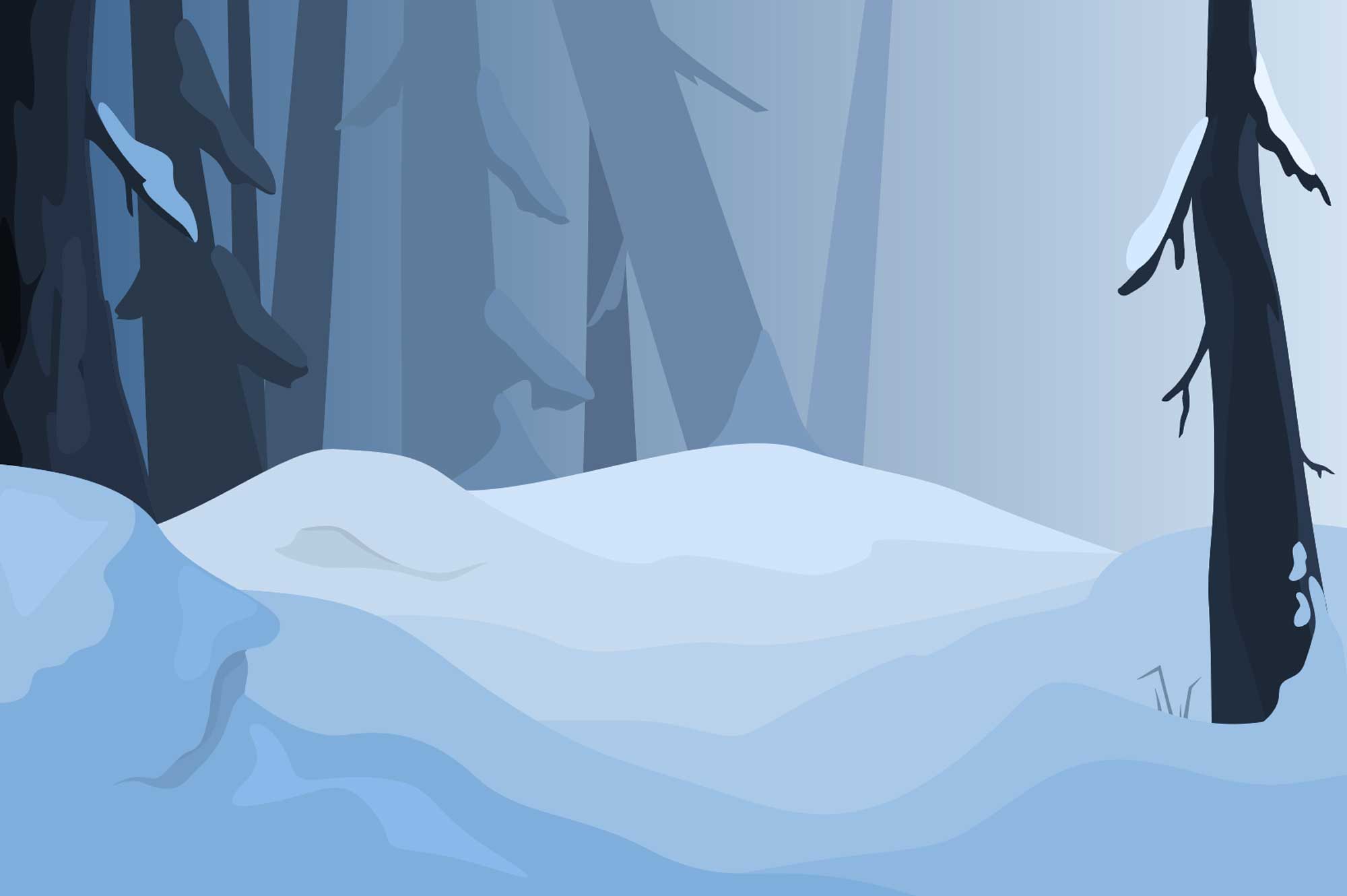 Illustrated Winter Forest Wall Mural-Wall Mural-Eazywallz