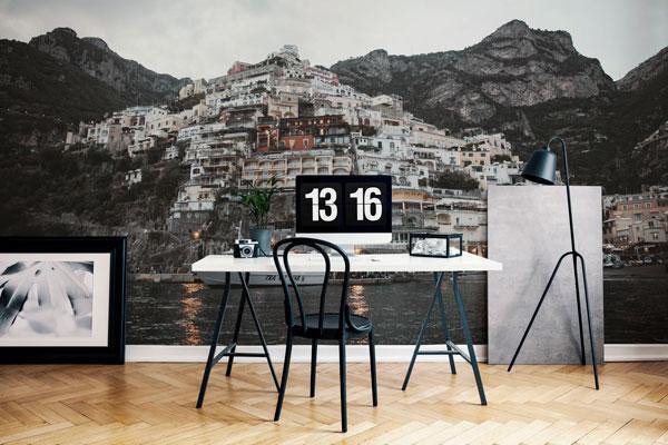 Italian City by the Sea Wall Mural-Wall Mural-Eazywallz