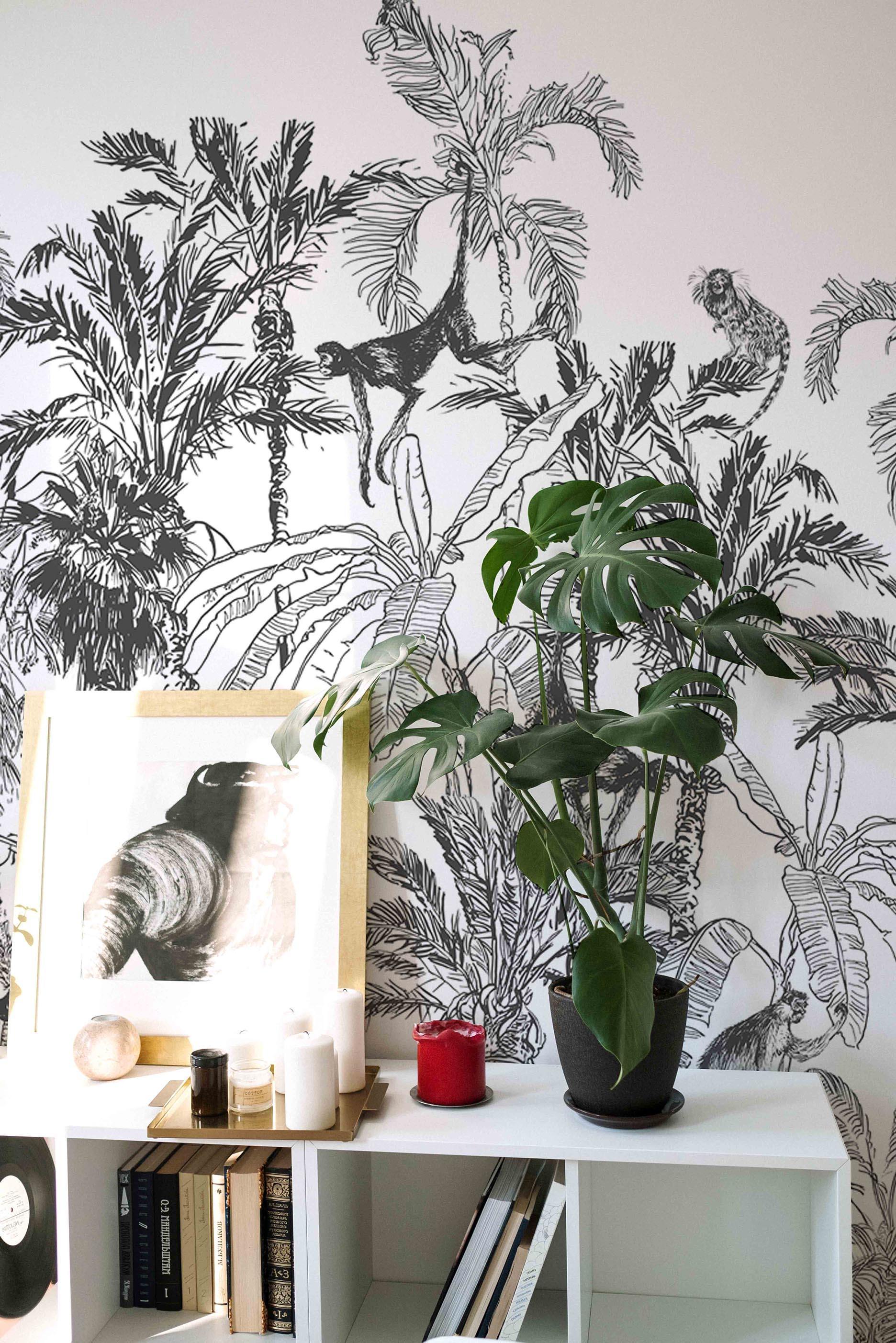 Jungle Dream Toile Wall Mural-Wall Mural-Eazywallz