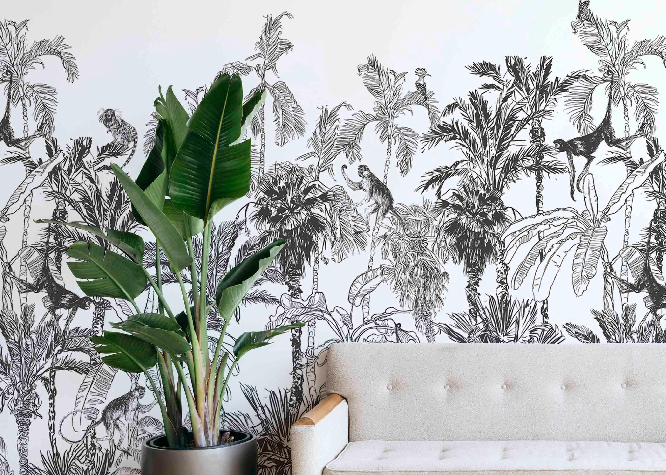 Jungle Dream Toile Wall Mural-Wall Mural-Eazywallz