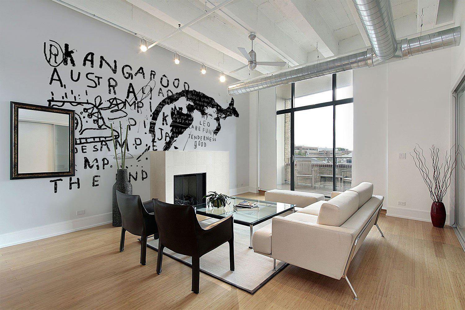 Kangaroo Graffiti Wall Mural-Wall Mural-Eazywallz