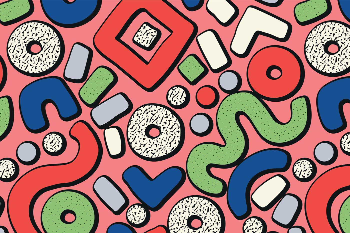 Kids Memphis Shapes Wall Mural-Wall Mural-Eazywallz