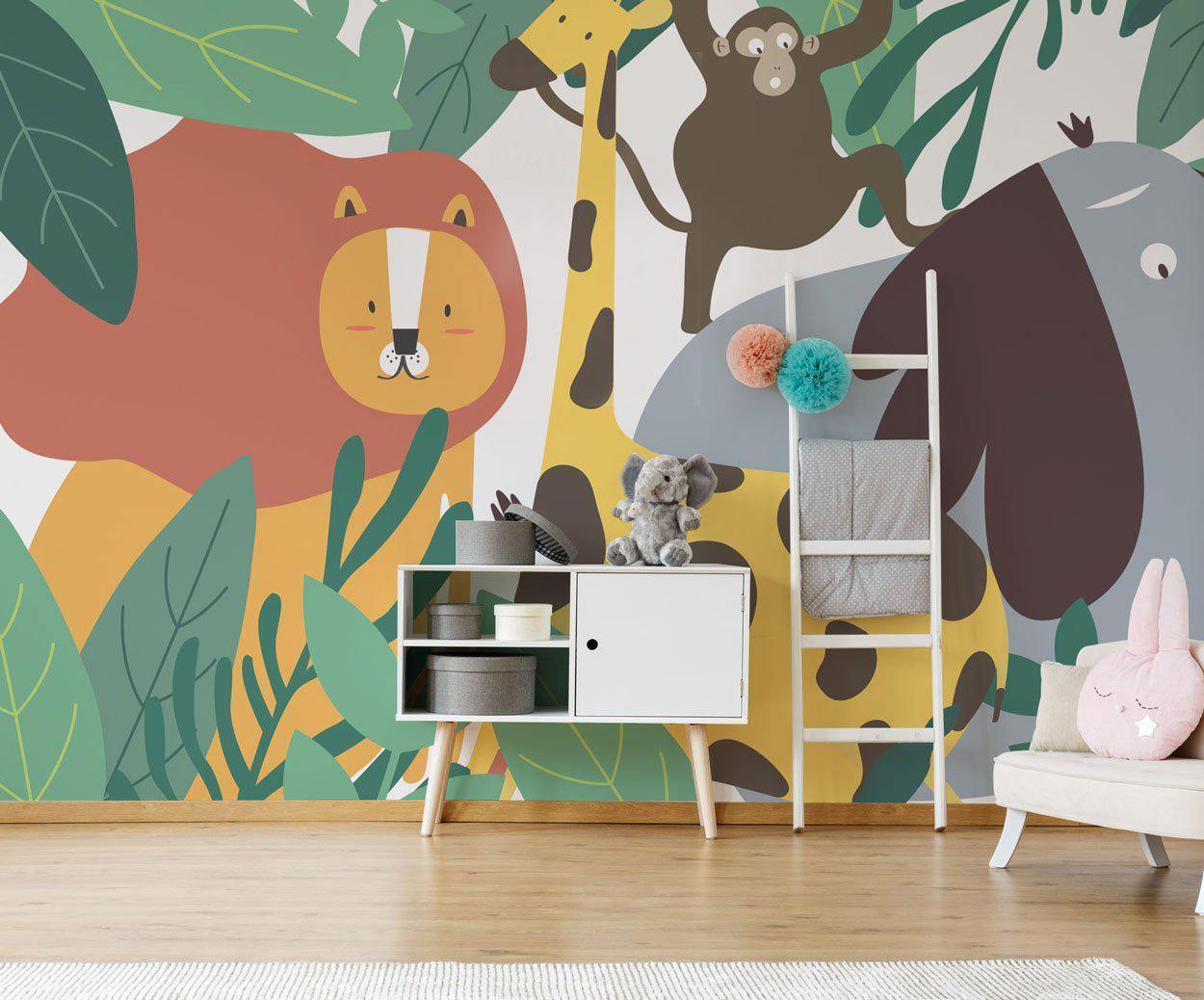 Kids Wild Animals Wall Mural-Wall Mural-Eazywallz