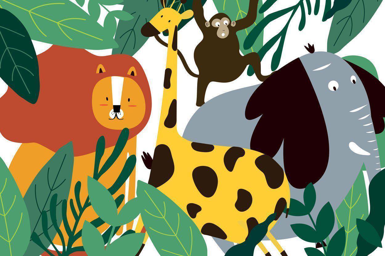 Kids Wild Animals Wall Mural-Wall Mural-Eazywallz