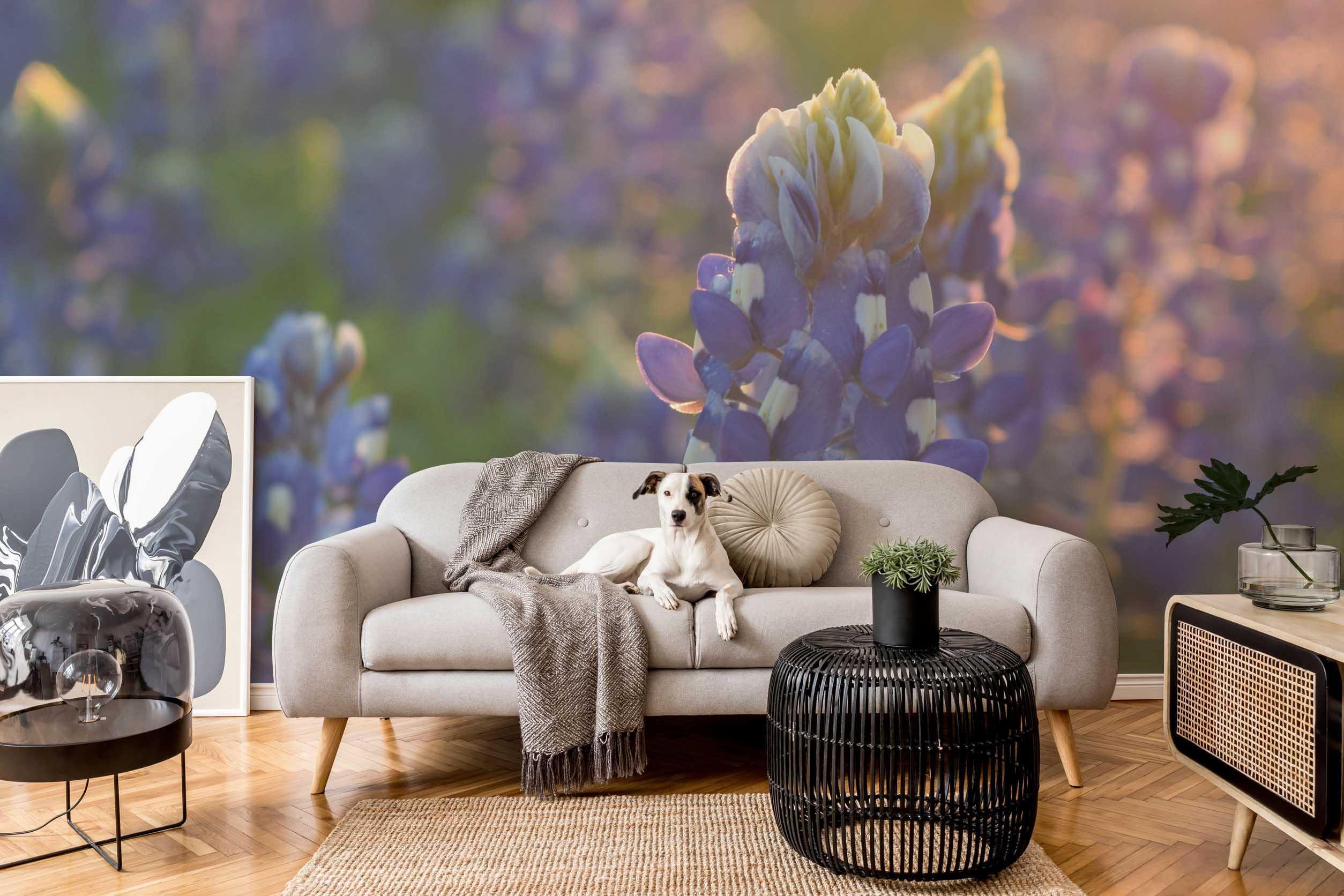 Lavender Floral Wallpaper Mural-Wall Mural-Eazywallz