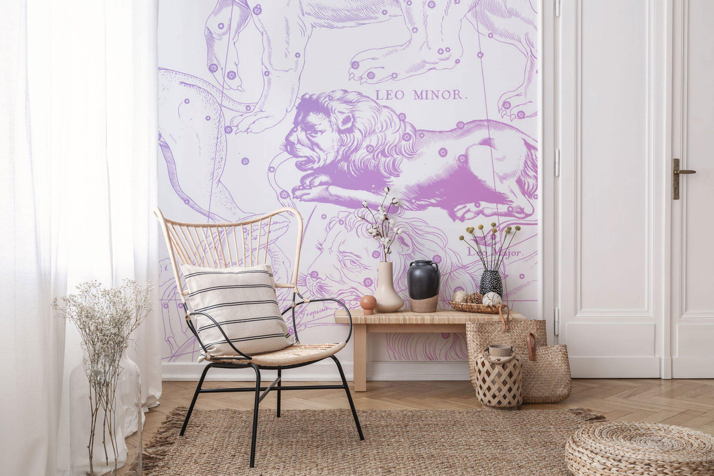 Lavender Leo Astrology Wall Mural-Wall Mural-Eazywallz