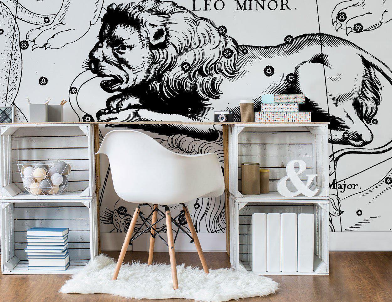 Leo Constellation Map Wall Mural-Wall Mural-Eazywallz