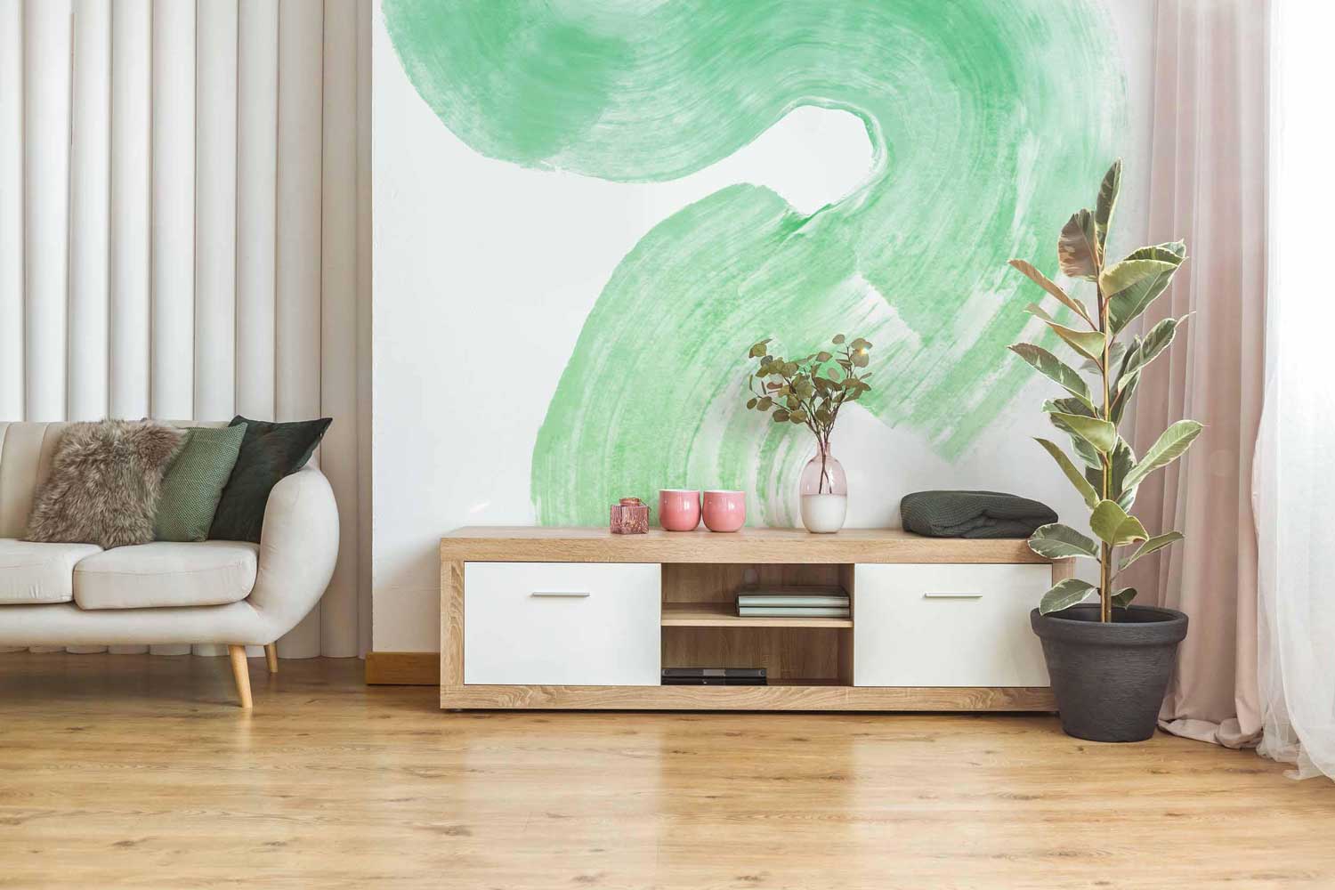 Lime Paint Brush Wall Mural-Wall Mural-Eazywallz