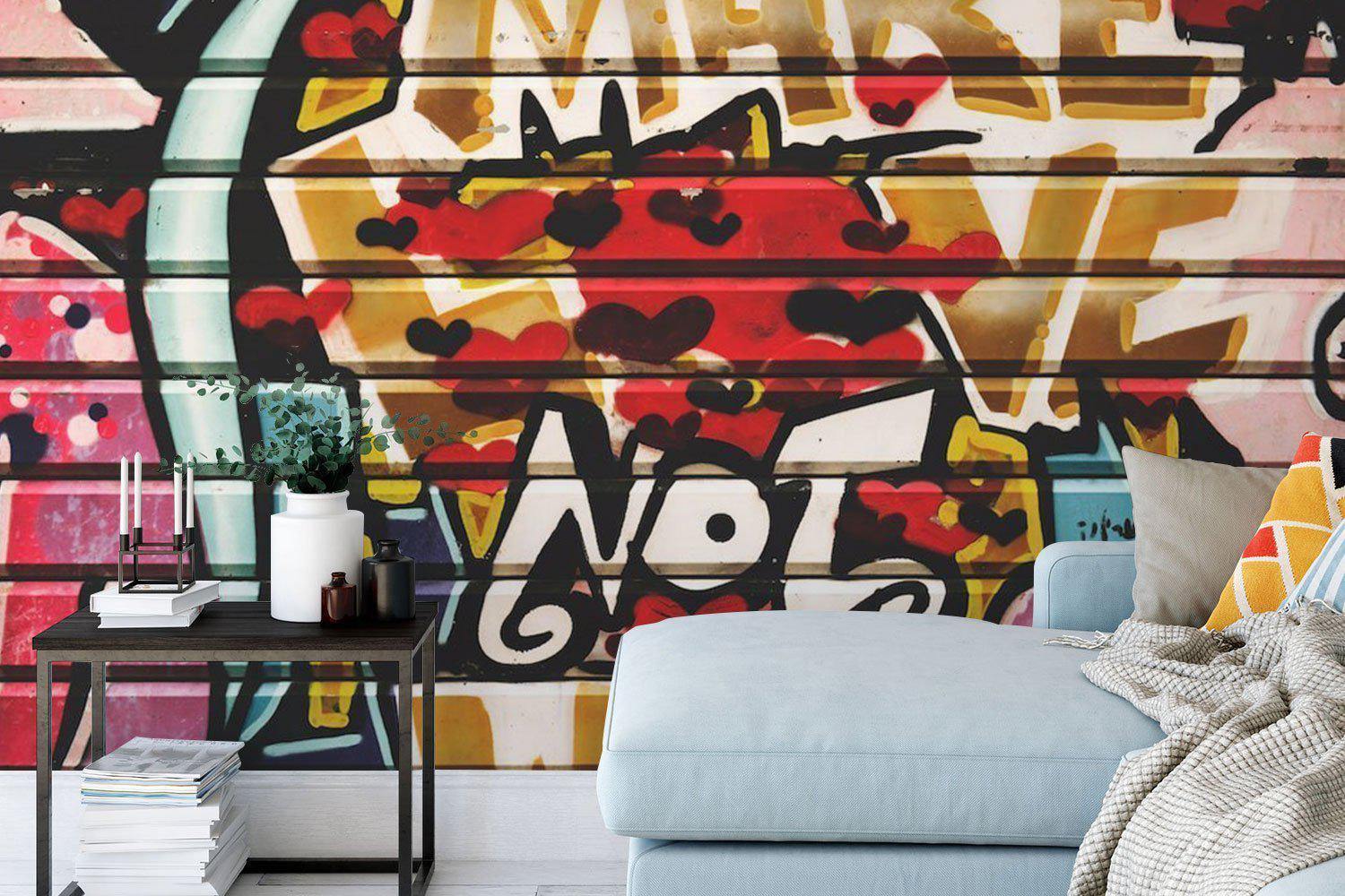 Make Love Not War Street Art Wall Mural-Wall Mural-Eazywallz