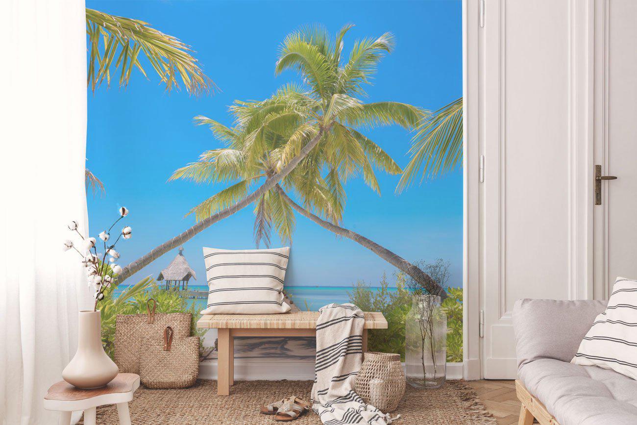 Maldives Beach View Wall Mural-Wall Mural-Eazywallz