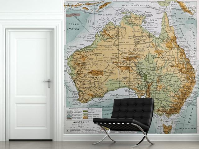 Map of Australia Wall Mural-Wall Mural-Eazywallz