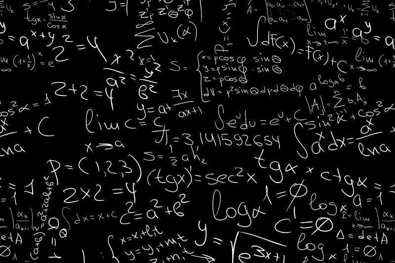 Math formulas in white Wall Mural-Wall Mural-Eazywallz