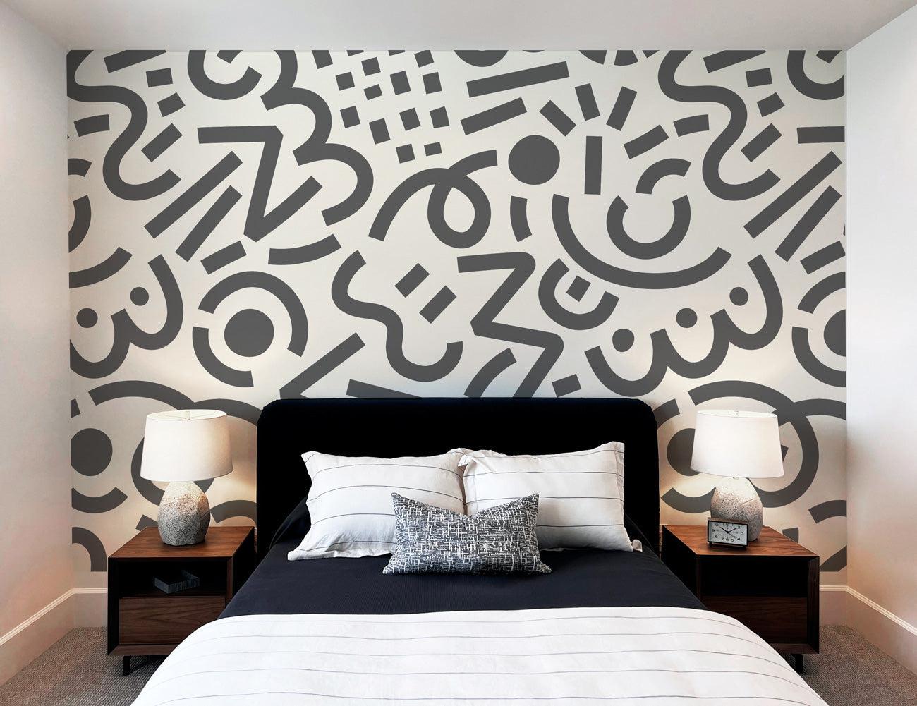 Memphis Doodles Wall Mural-Wall Mural-Eazywallz