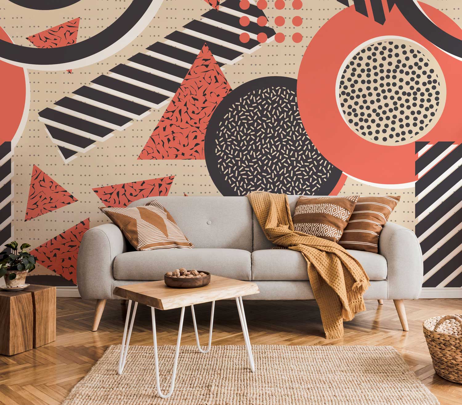 Memphis Shapes 2 Wall Mural-Wall Mural-Eazywallz