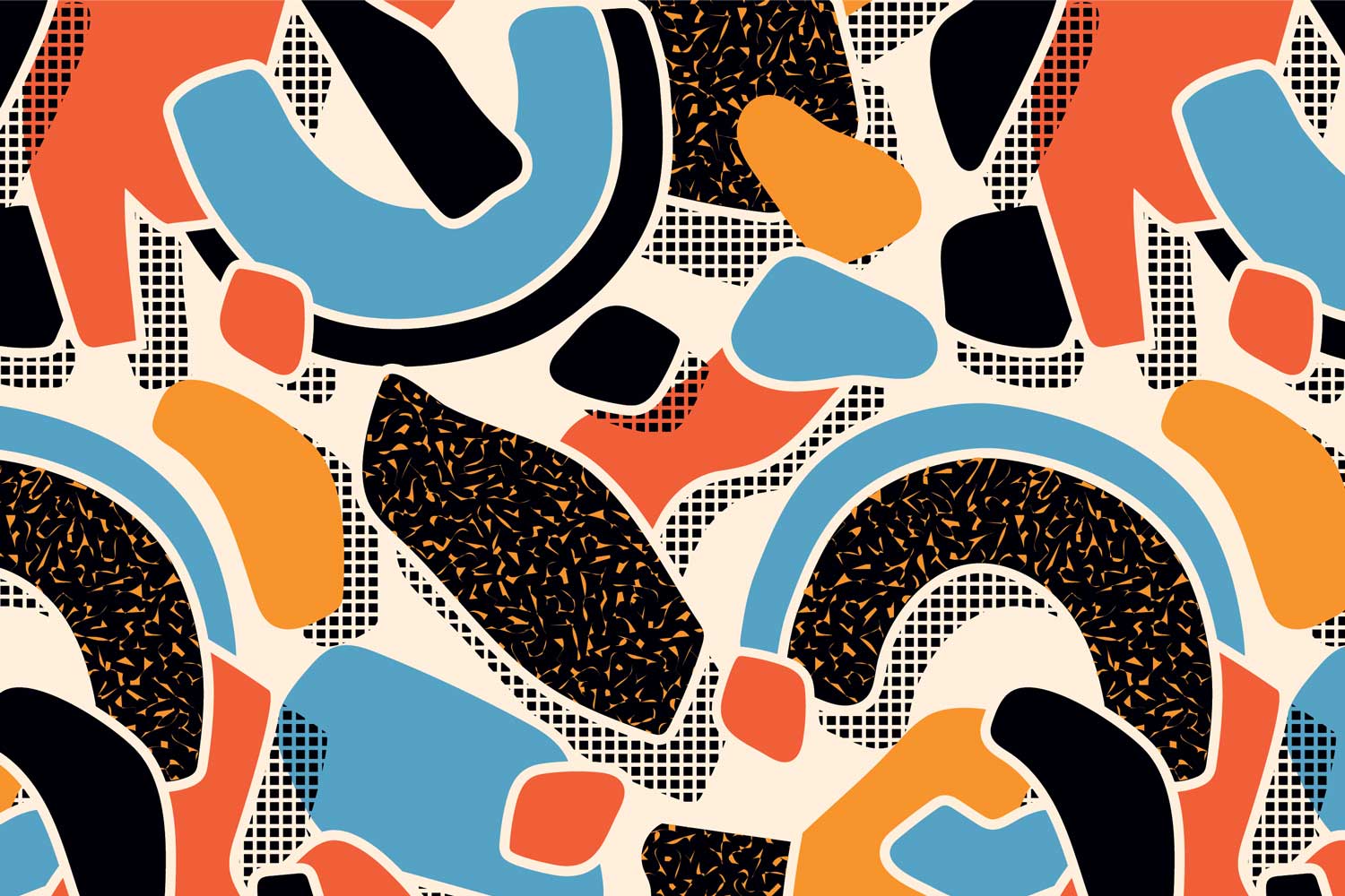 Memphis Shapes Wall Mural | Abstract Wallpaper | Eazywallz