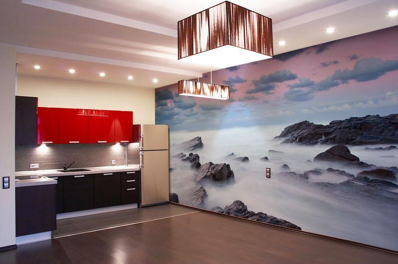 Misty Seascape Wall Mural-Wall Mural-Eazywallz