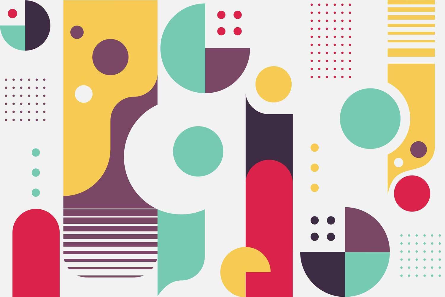 Mixed Abstract Bauhaus Wall Mural-Wall Mural-Eazywallz