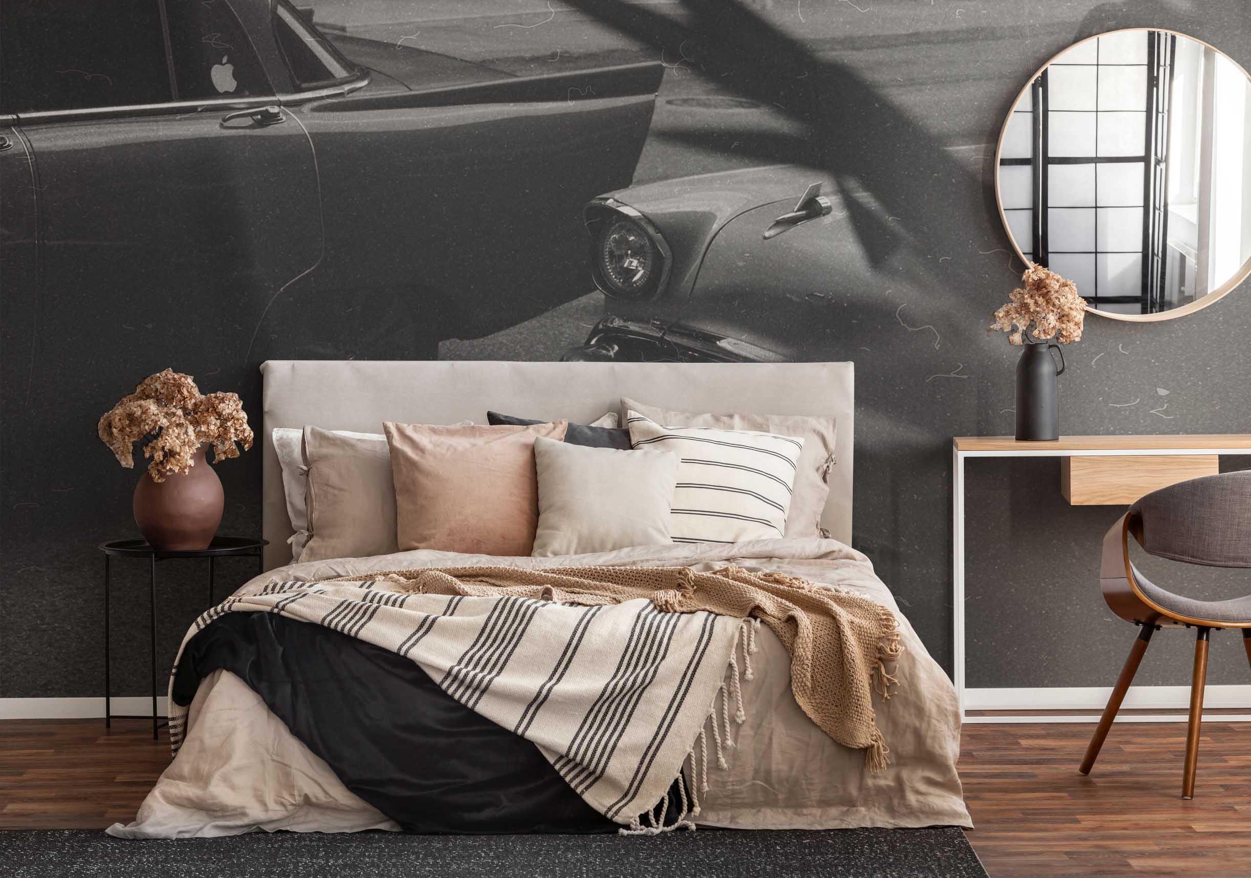 Monochrome Cars Mural Wallpaper-Wall Mural-Eazywallz