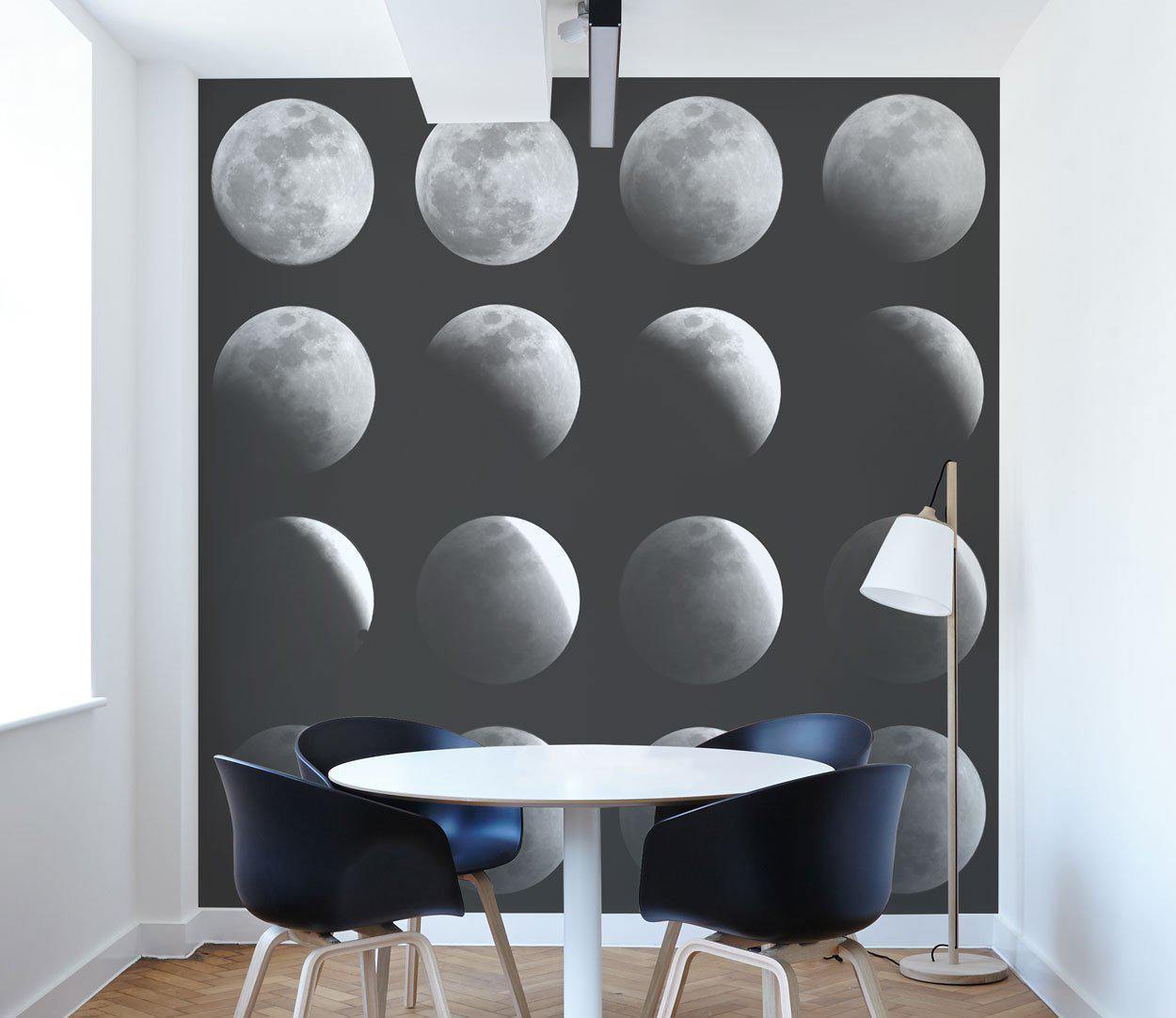Moon Phase Wall Mural-Wall Mural-Eazywallz