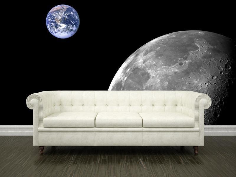 Moon and Earth Wall Mural-Wall Mural-Eazywallz