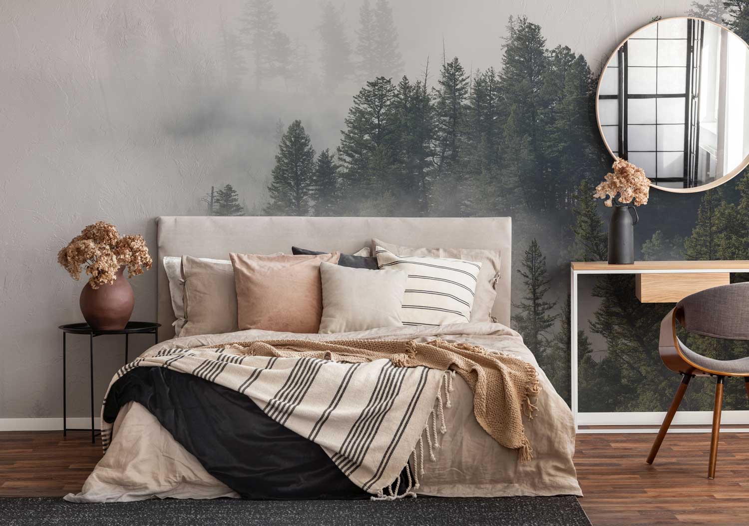 Morning Fog Through Tower Hall Wall Mural-Wall Mural-Eazywallz