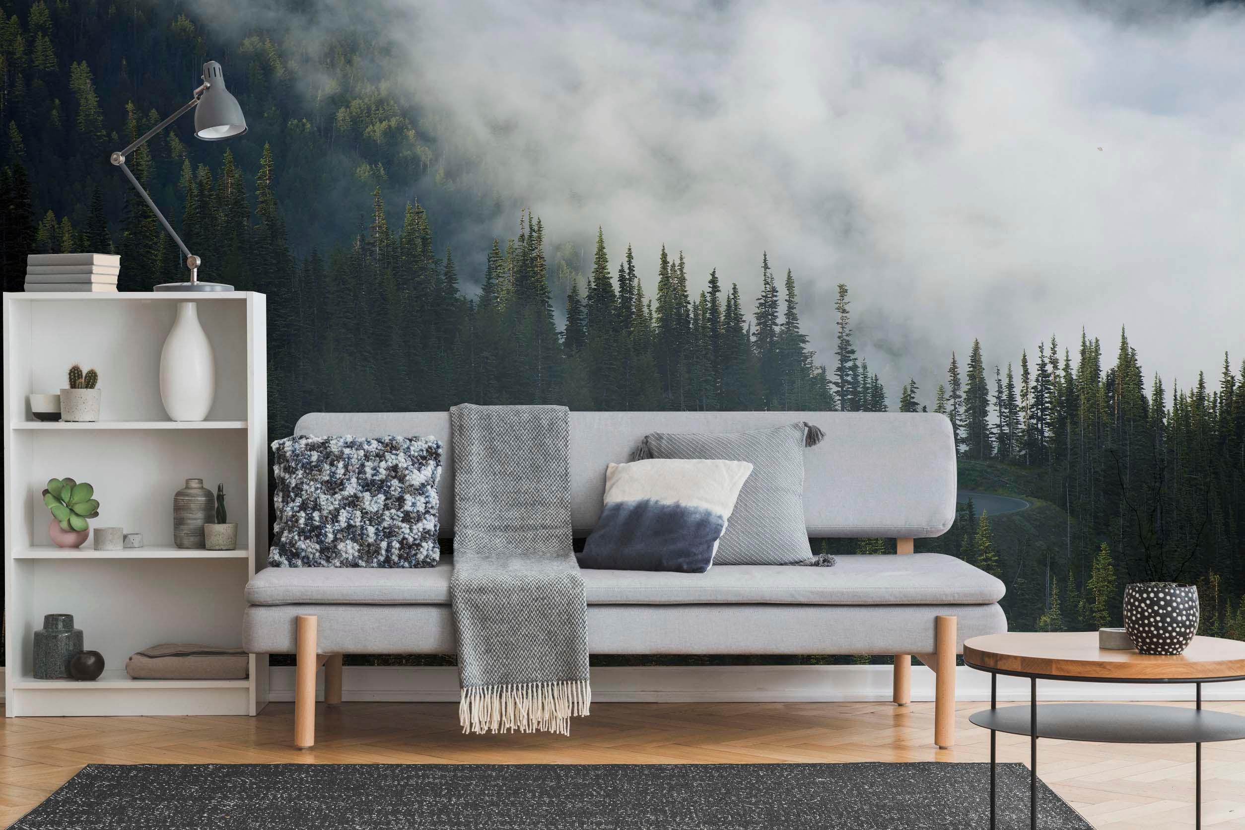 Mountain Clouds Mural Wallpaper-Wall Mural-Eazywallz