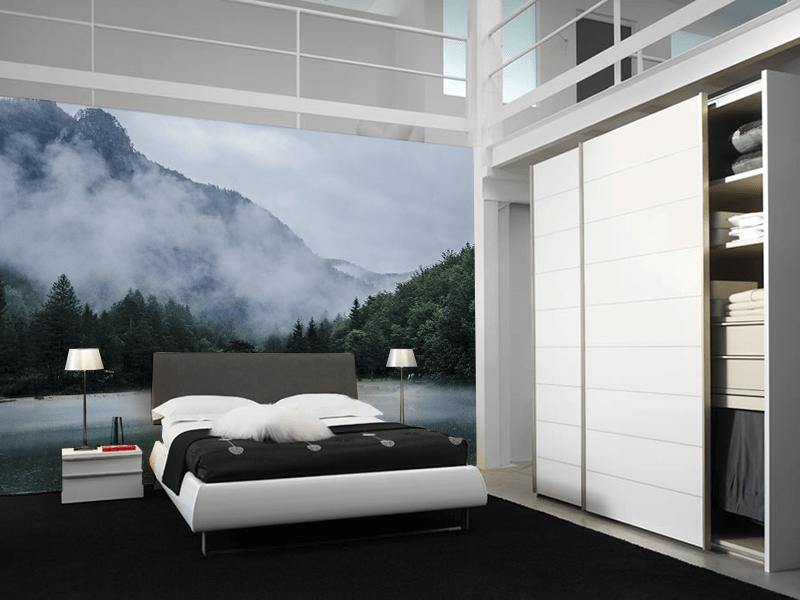Mountain with Foggy Landscape Wall Mural-Wall Mural-Eazywallz