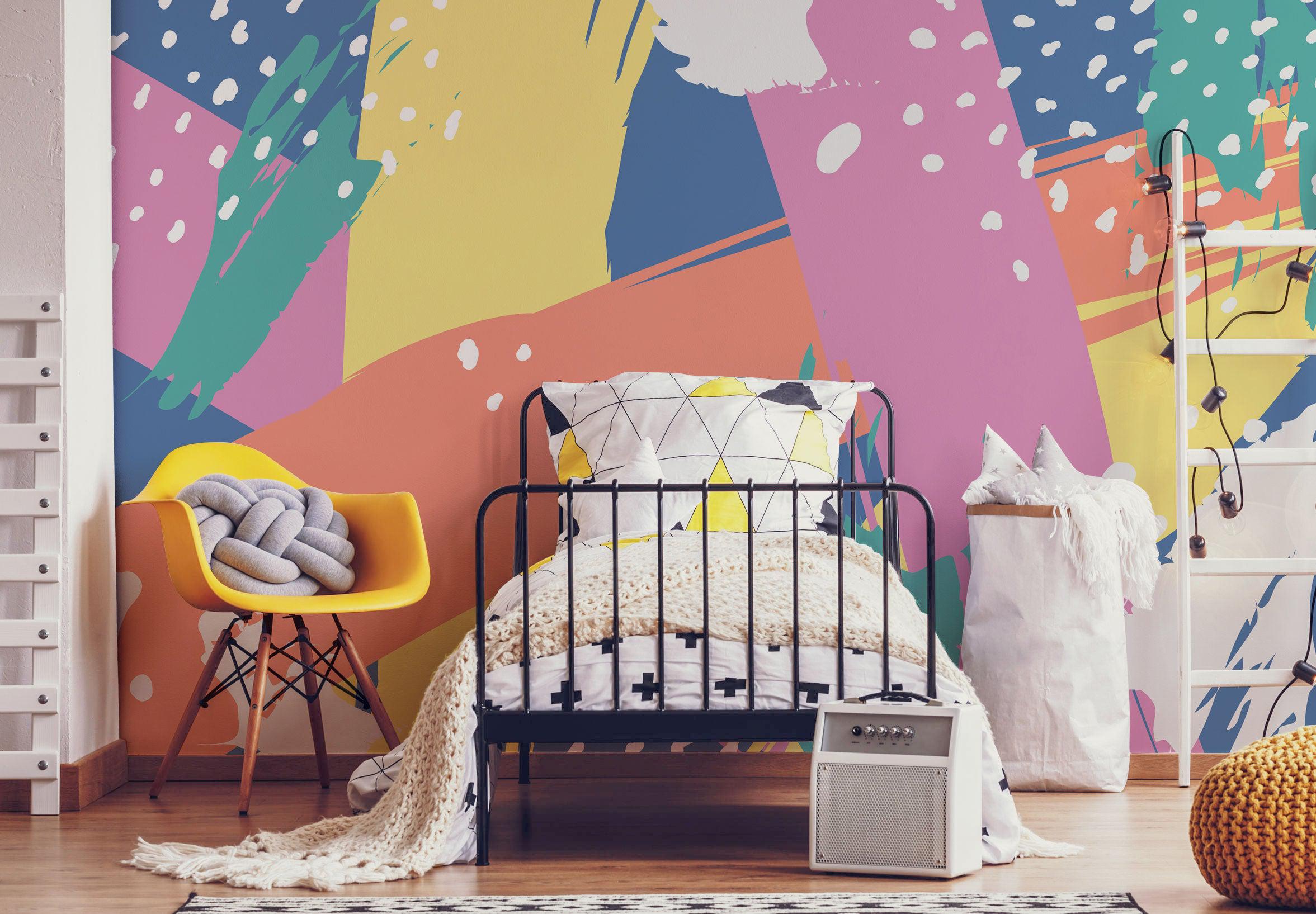 Multi Color Memphis Wall Mural-Wall Mural-Eazywallz