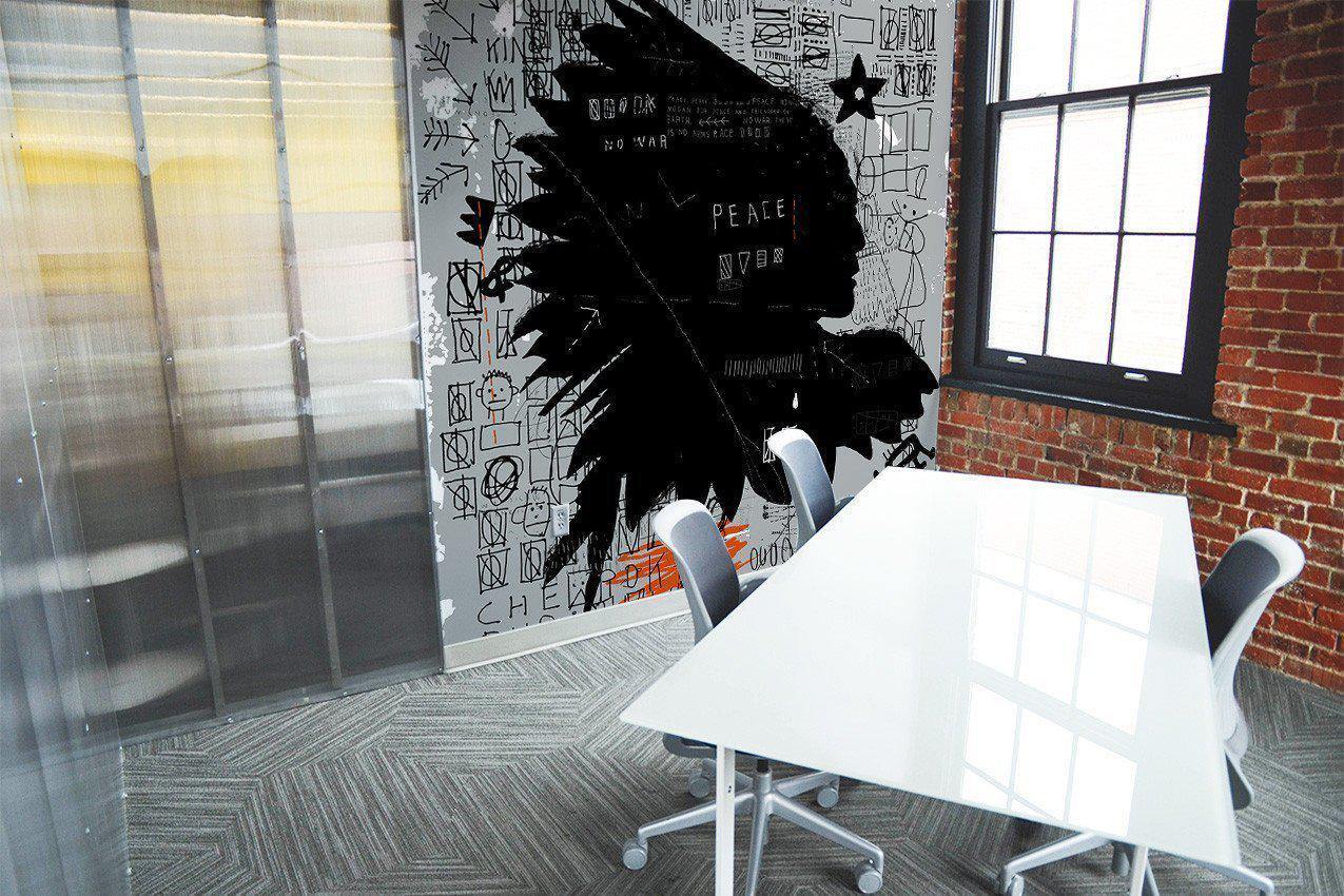 Native Grunge Art Wall Mural-Wall Mural-Eazywallz