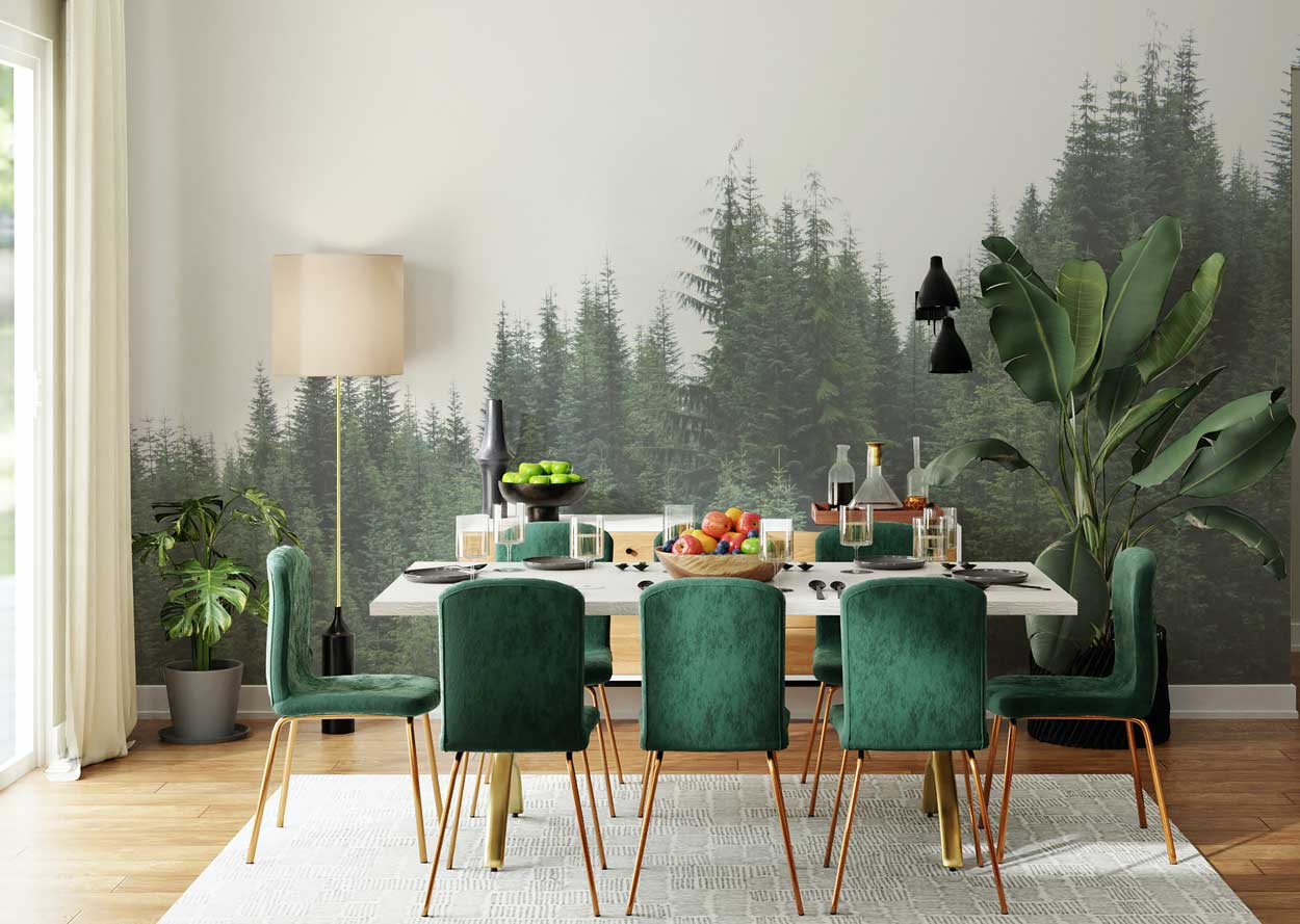 Natural Forest Tree Line Wall Mural-Wall Mural-Eazywallz
