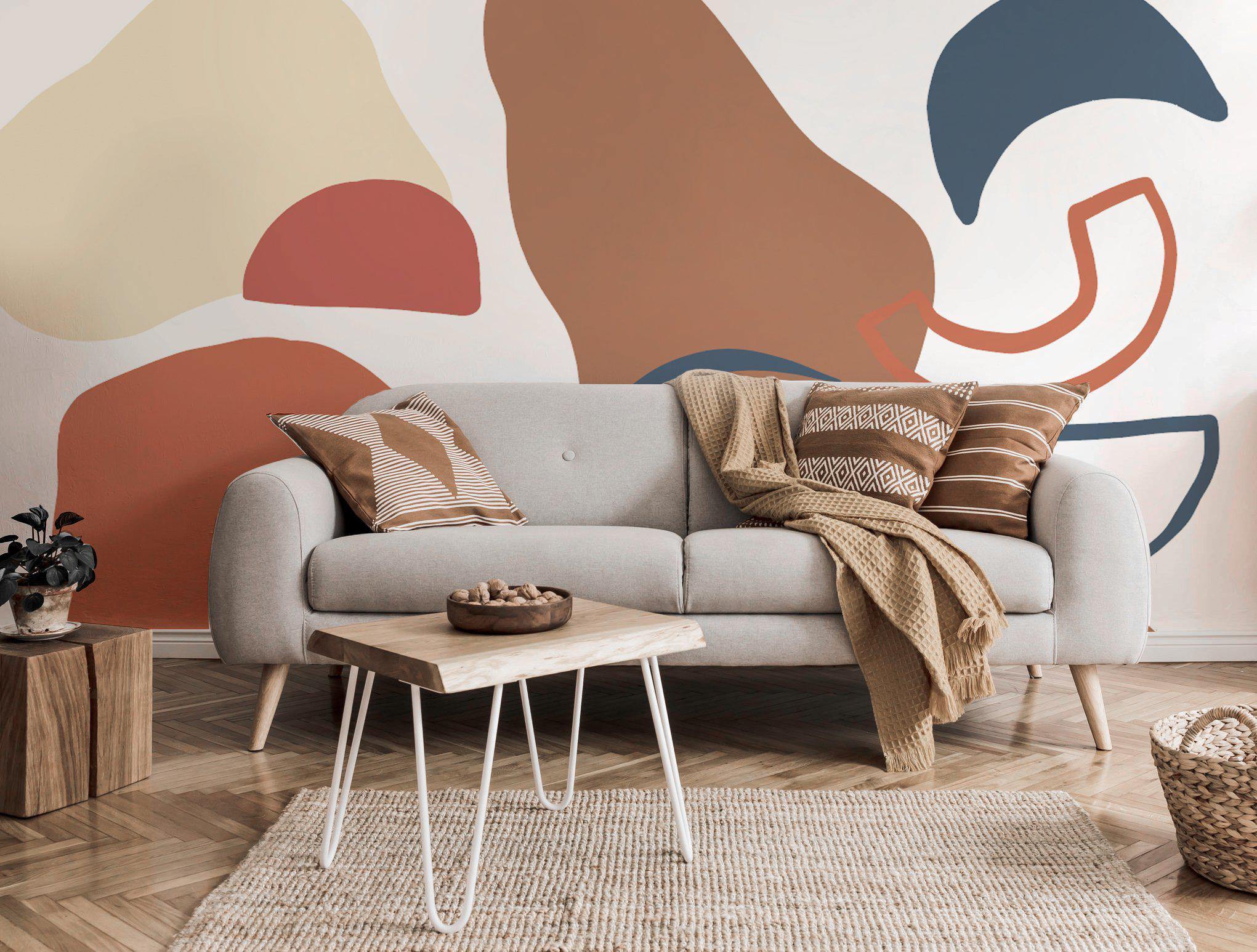 Neutral Shapes Desert Clay Wall Mural-Wall Mural-Eazywallz