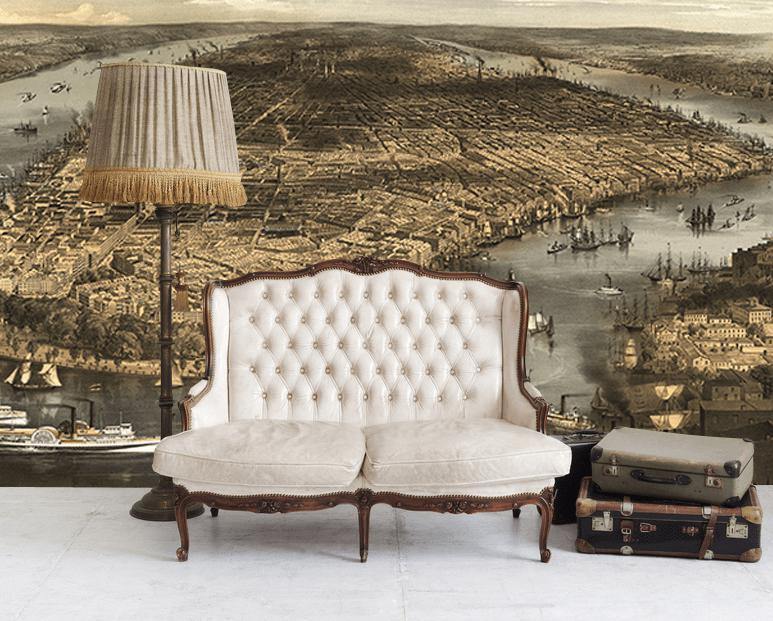 New York 1856 Wall Mural-Wall Mural-Eazywallz