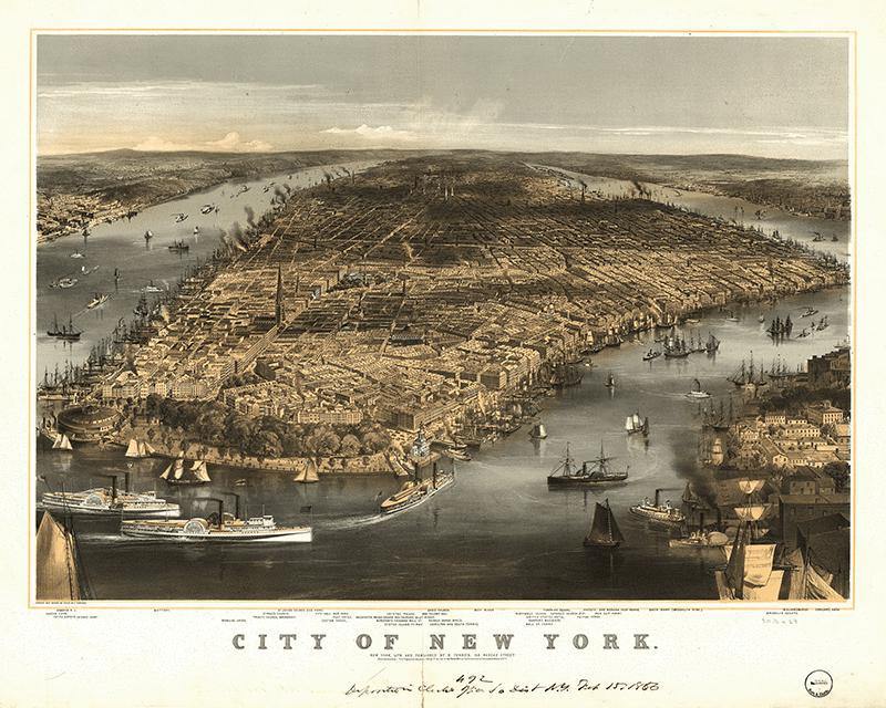 New York 1856 Wall Mural-Wall Mural-Eazywallz