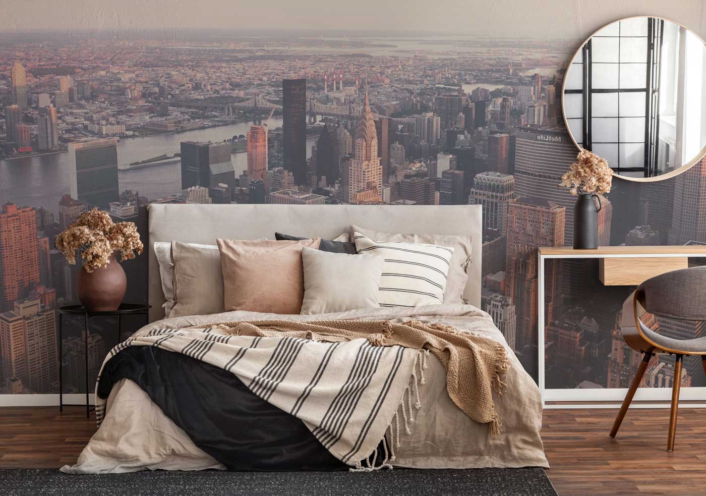 New York Cityscape Sunset Wall Mural-Wall Mural-Eazywallz