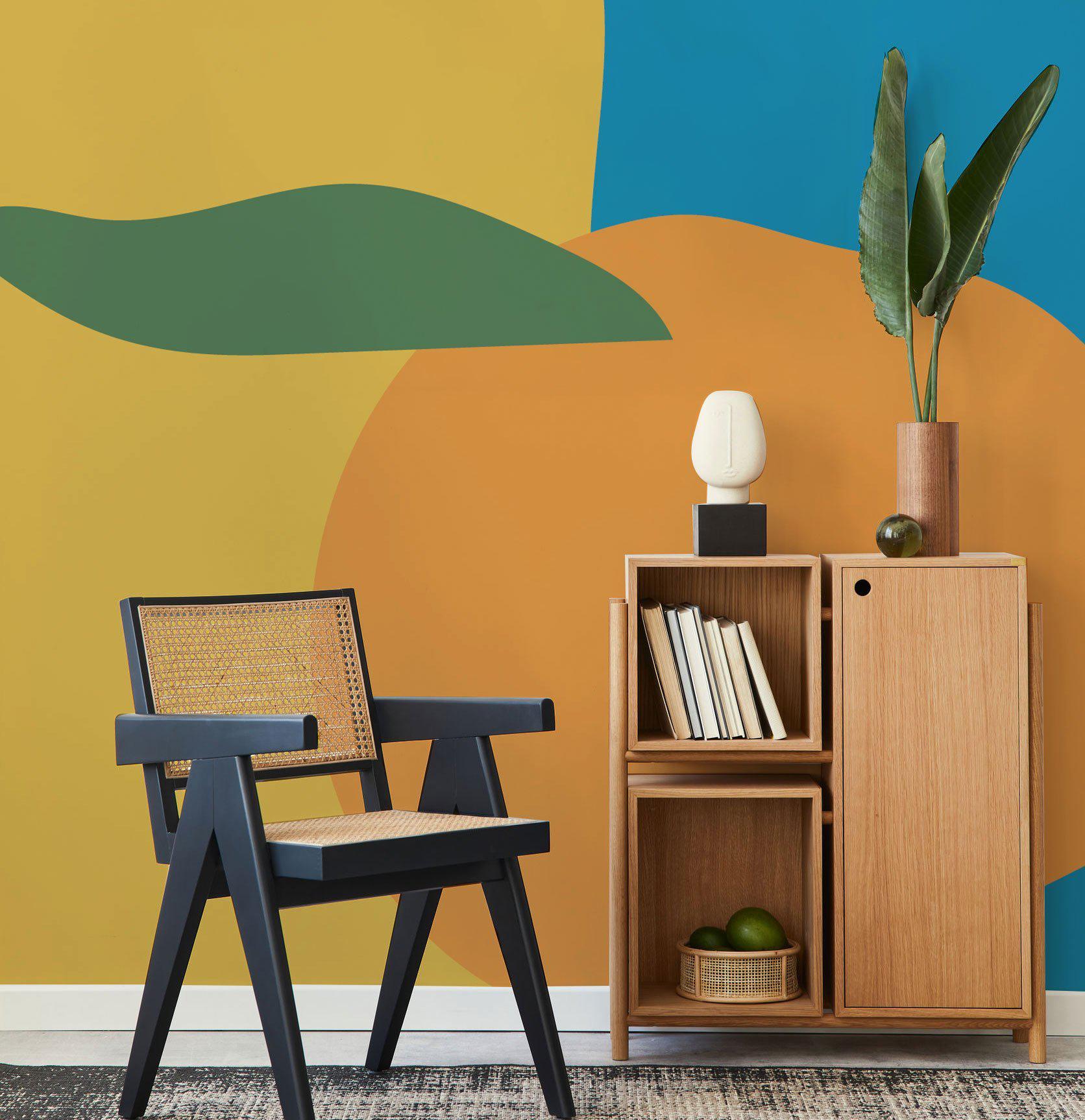 Oceana Orange Abstract Wall Mural-Wall Mural-Eazywallz