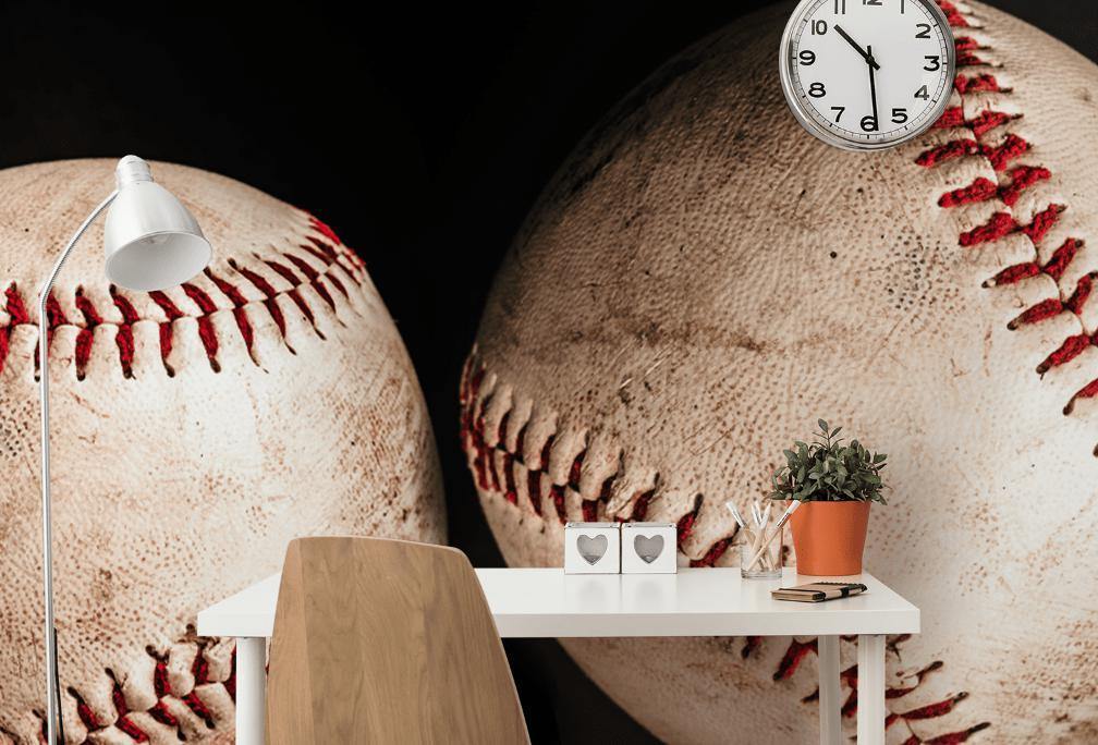 Old Baseball Closeup Wall Mural-Wall Mural-Eazywallz