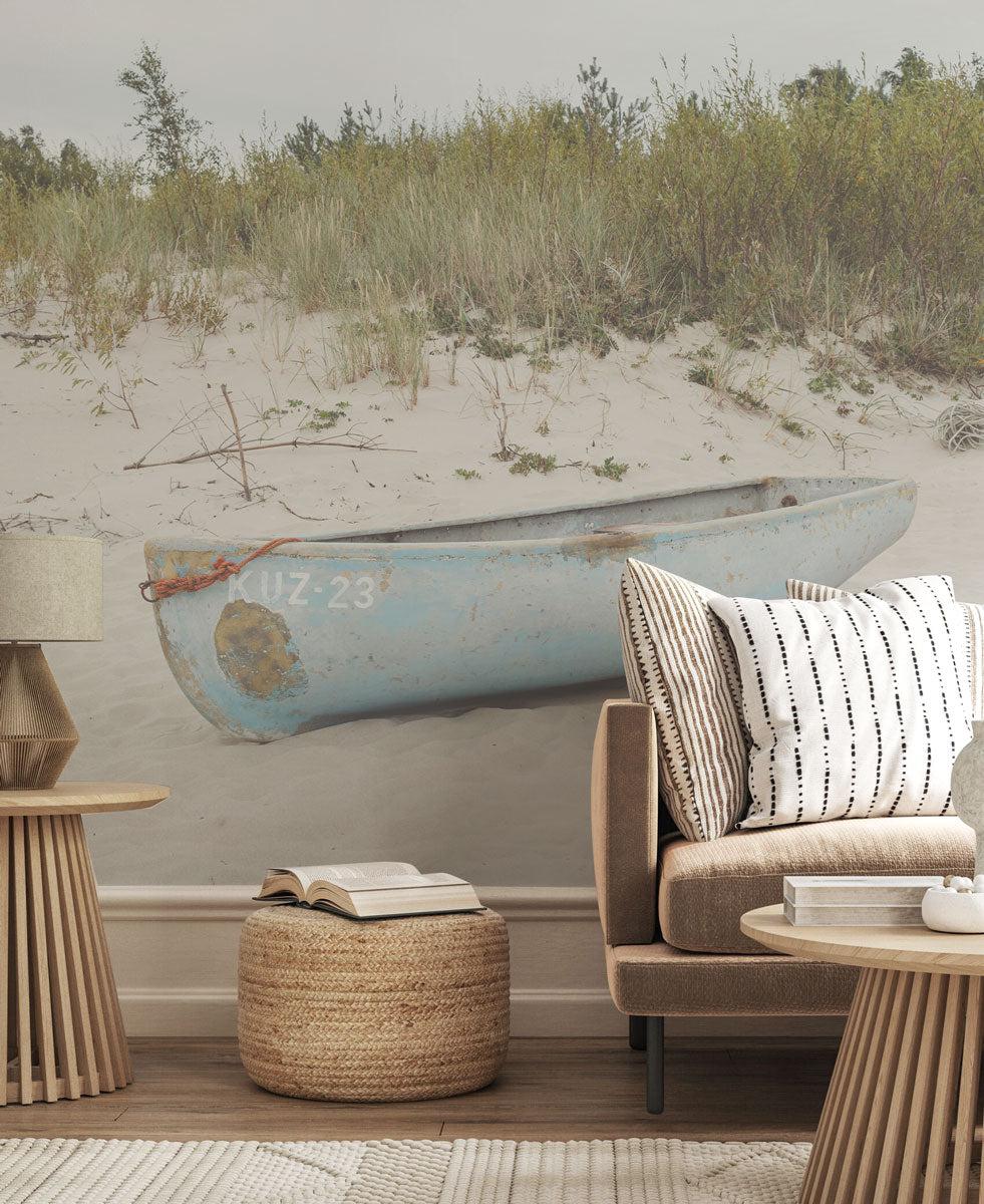 Old Boat on the Beach Wall Mural-Wall Mural-Eazywallz