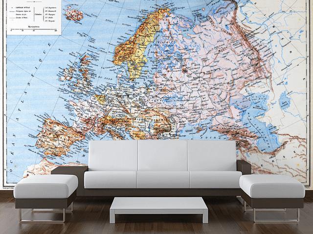 Old European Map Wall Mural-Wall Mural-Eazywallz
