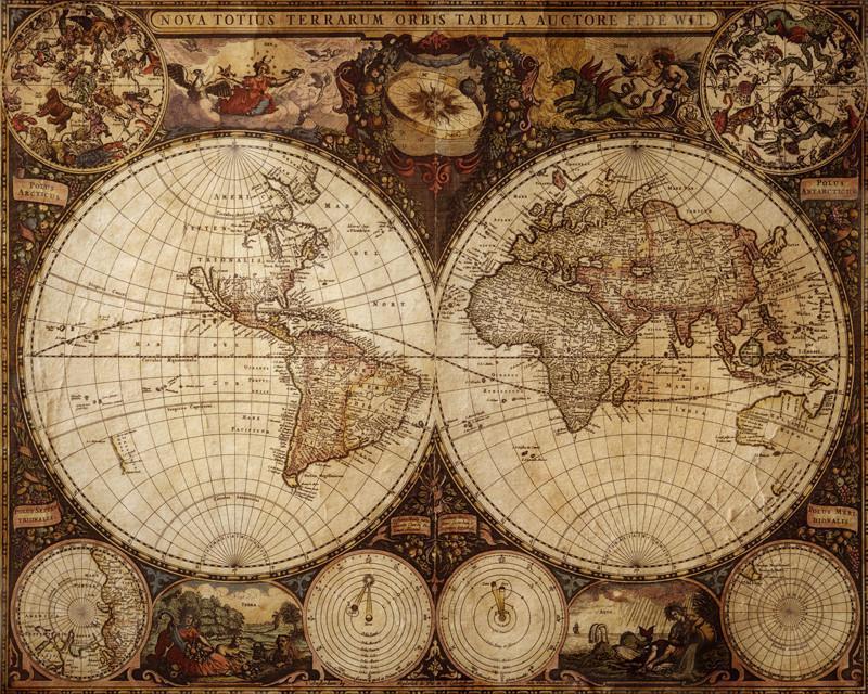 Old map Wall Mural-Wall Mural-Eazywallz