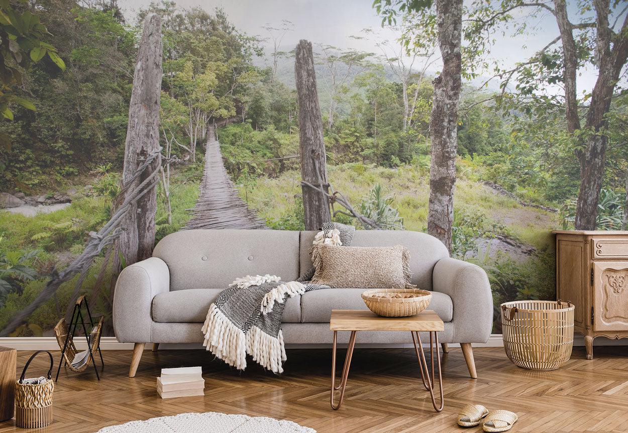 Old narrow hanging bridge Wall Mural-Wall Mural-Eazywallz