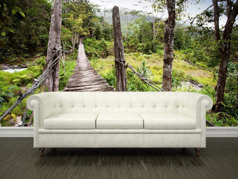 Old narrow hanging bridge Wall Mural-Wall Mural-Eazywallz