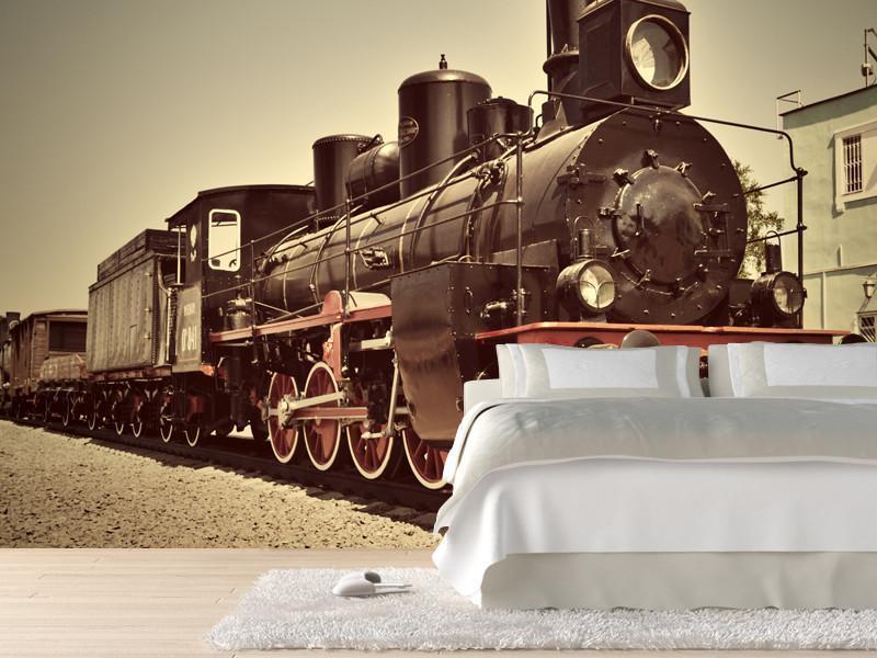 Old vintage steam train Wall Mural-Wall Mural-Eazywallz
