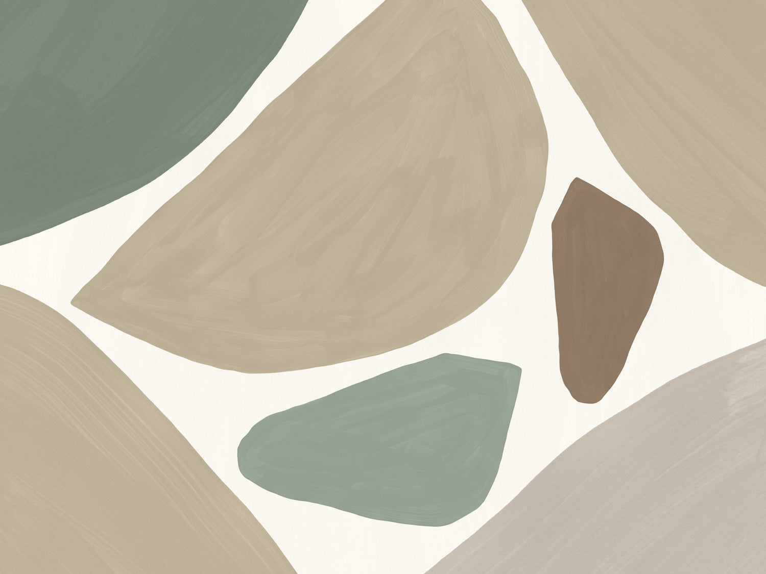 Organic Abstract Shapes 5 Wall Mural