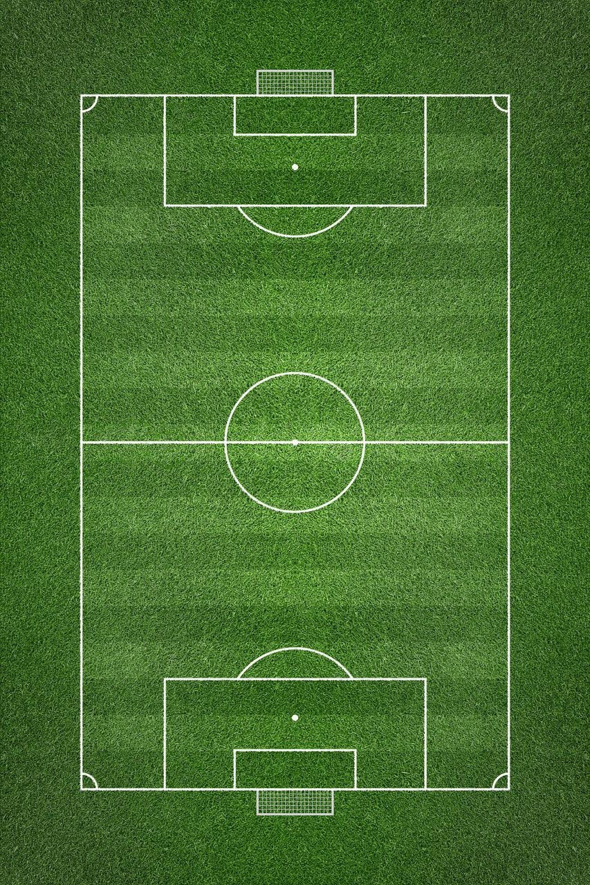 Overhead shot of a soccer field Wall Mural Eazywallz