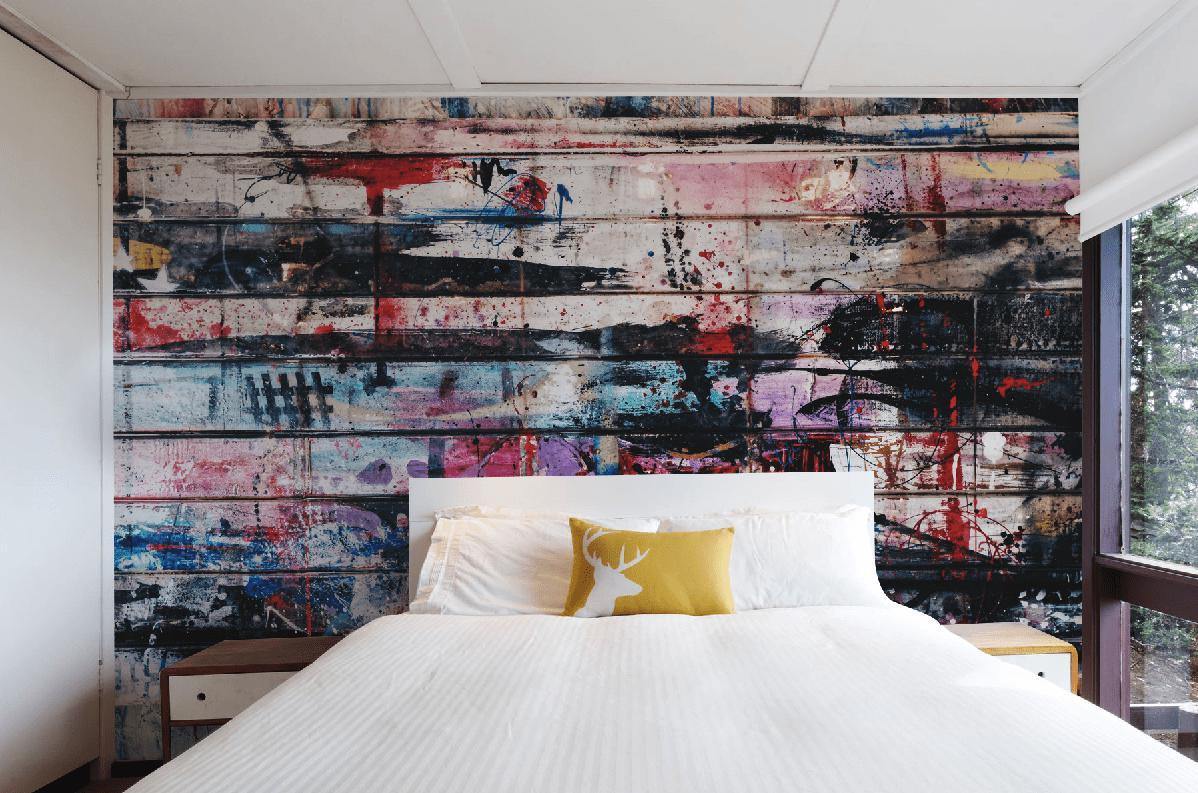 Paint Splattered Planks-Wall Mural-Eazywallz