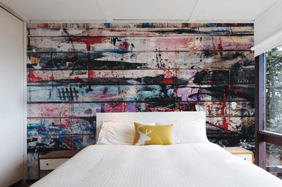 Paint Splattered Planks-Wall Mural-Eazywallz